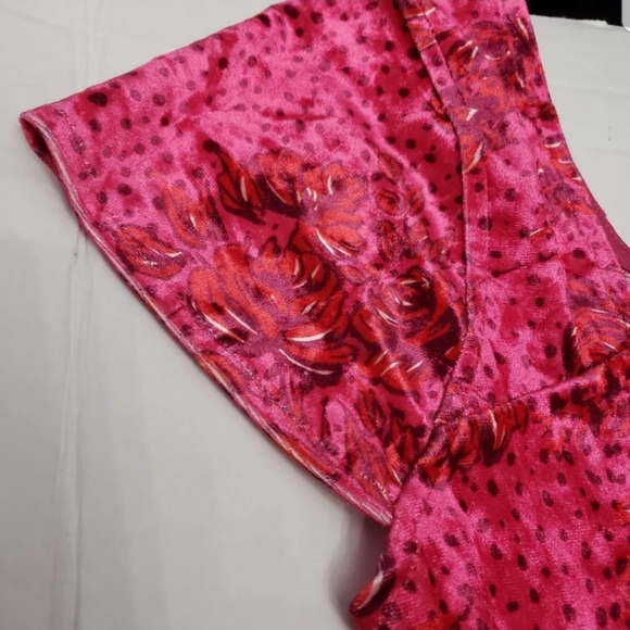 Jessica Simpson Crushed Velvet Fairy Goth Floral Romantic Asymmetrical Dress S - Picture 9 of 11